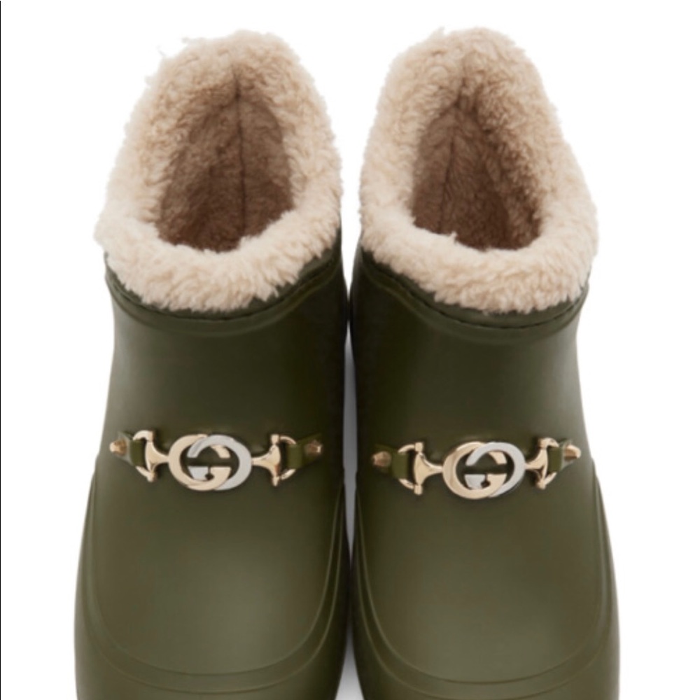 Authentic Gucci Rubber/Rain Boots Horsebit Size 8